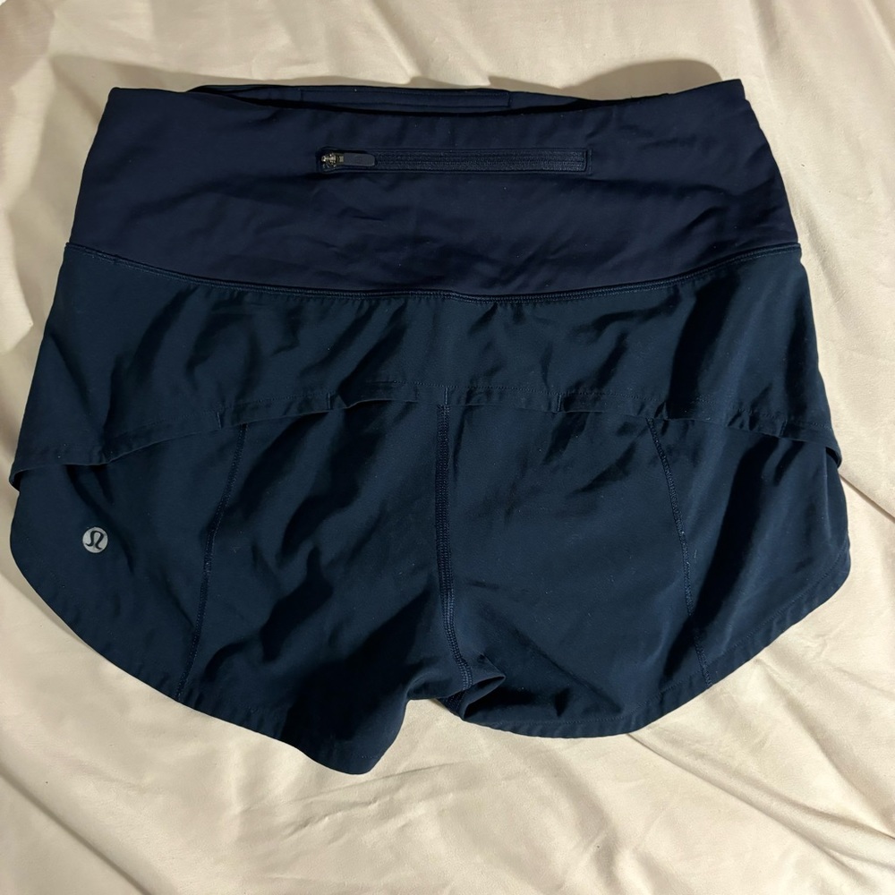 Lululemon High Waisted Navy 2.5 Shorts